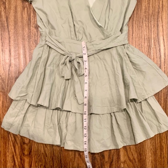 Altar’d State Allure Sea Green Tiered Ruffle Romper, size small - Picture 5 of 7